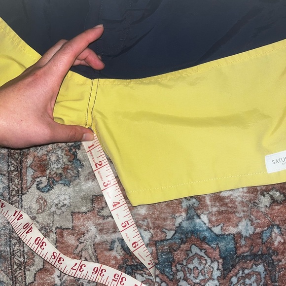 Saturdays NYC Surf NYC Swim Trunks Colorblock Navy Yellow 30 Nylon Unlined - Picture 7 of 7